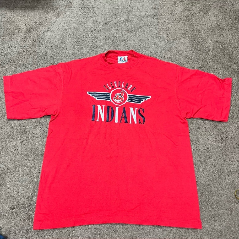 Cleveland Indians Vintage Short Sleeve Red shirt size XL Logo Athletic